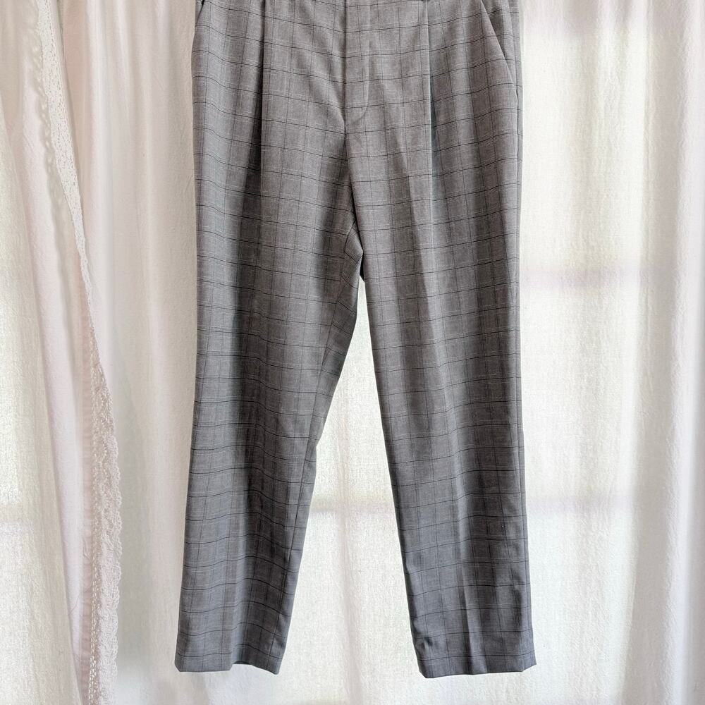 Uniqlo Plaid Pleated Ankle Dress Pants Women's Sz Medium - Picture 4 of 7